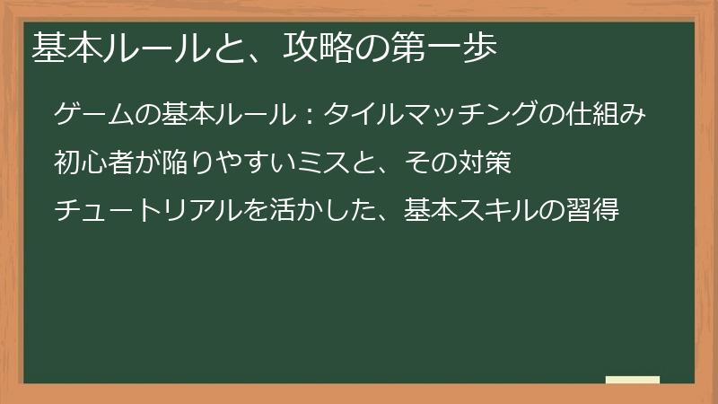 基本ルールと、攻略の第一歩