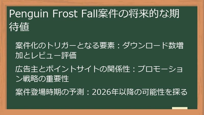 Penguin Frost Fall案件の将来的な期待値
