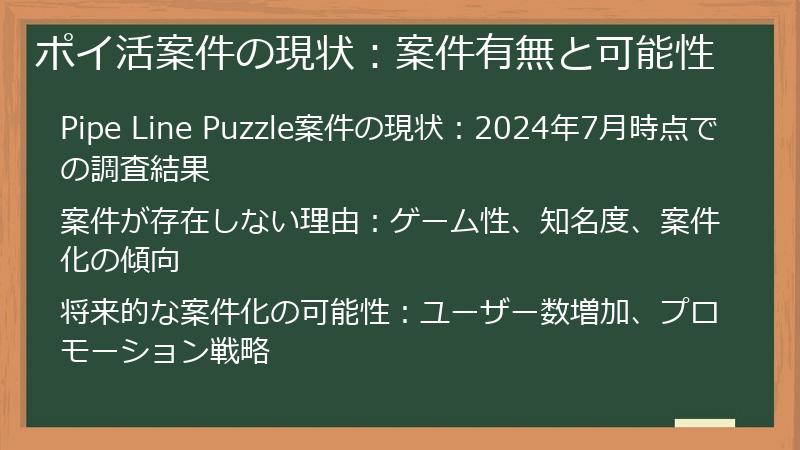 ポイ活案件の現状：案件有無と可能性