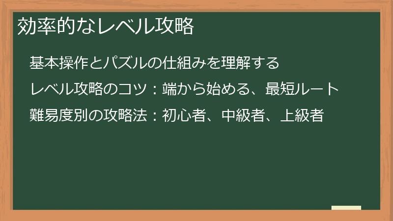 効率的なレベル攻略