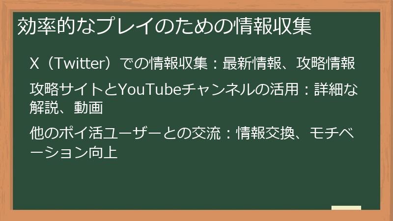 効率的なプレイのための情報収集