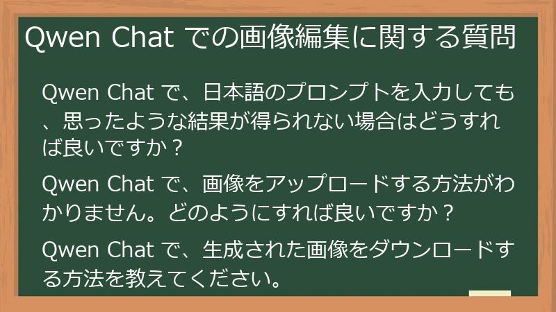 Qwen Chat での画像編集に関する質問
