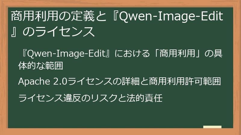 商用利用の定義と『Qwen-Image-Edit』のライセンス