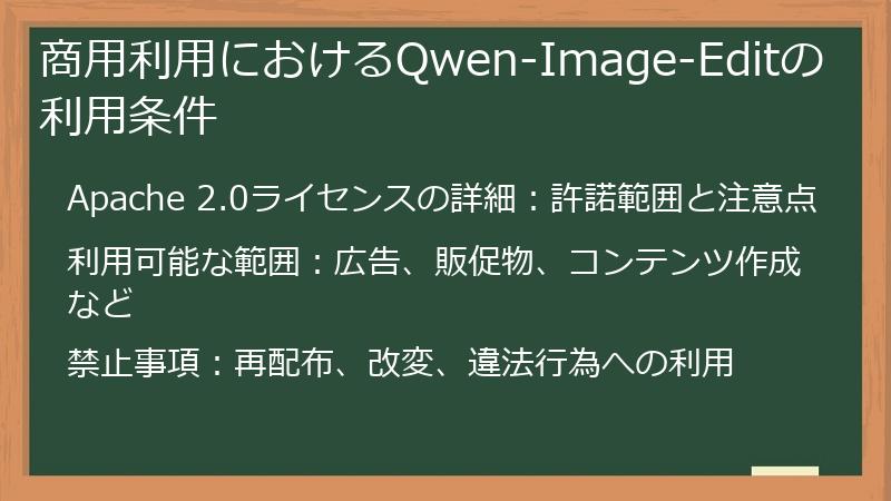 商用利用におけるQwen-Image-Editの利用条件
