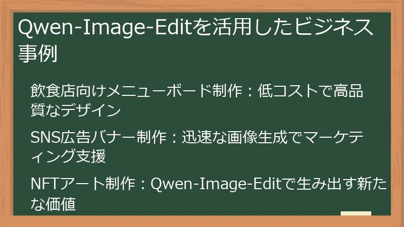 Qwen-Image-Editを活用したビジネス事例