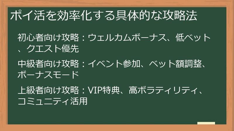 ポイ活を効率化する具体的な攻略法