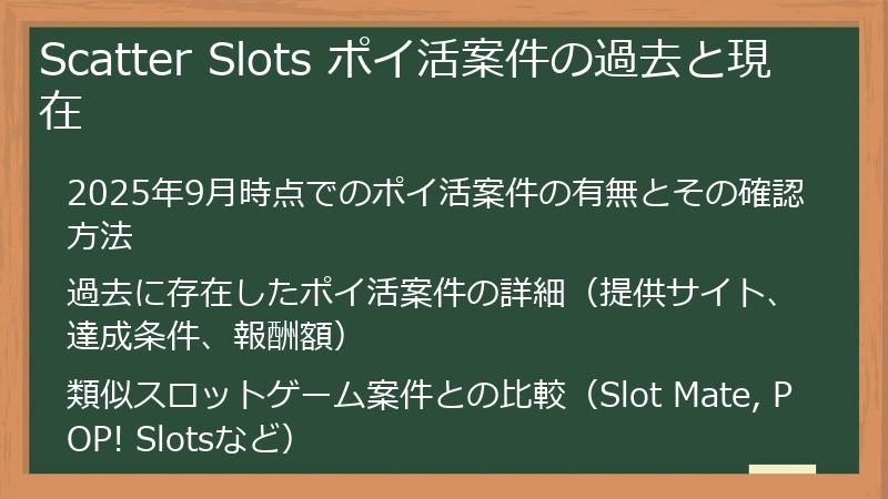 Scatter Slots ポイ活案件の過去と現在