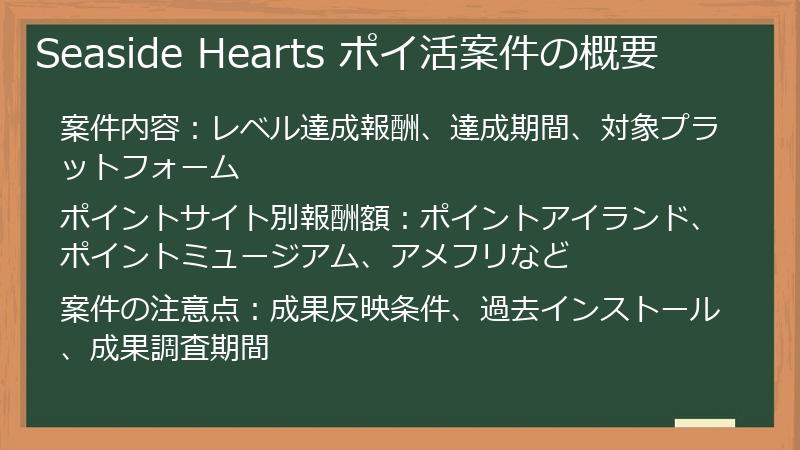 Seaside Hearts ポイ活案件の概要