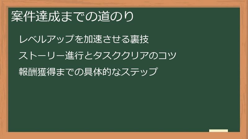 案件達成までの道のり