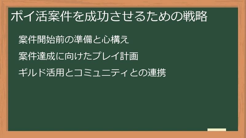 ポイ活案件を成功させるための戦略