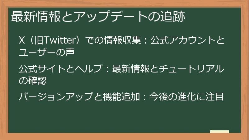 最新情報とアップデートの追跡