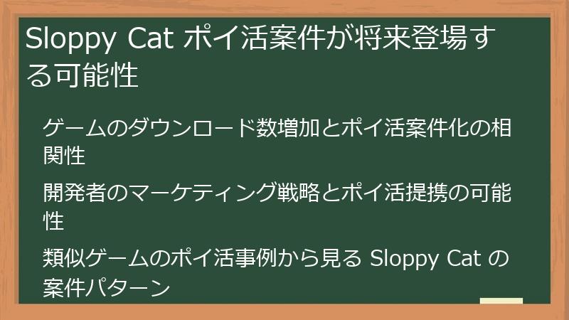 Sloppy Cat ポイ活案件が将来登場する可能性