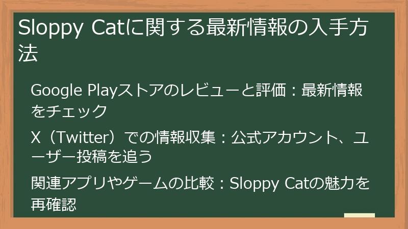 Sloppy Catに関する最新情報の入手方法