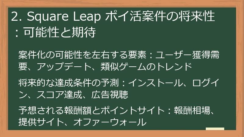 2. Square Leap ポイ活案件の将来性：可能性と期待