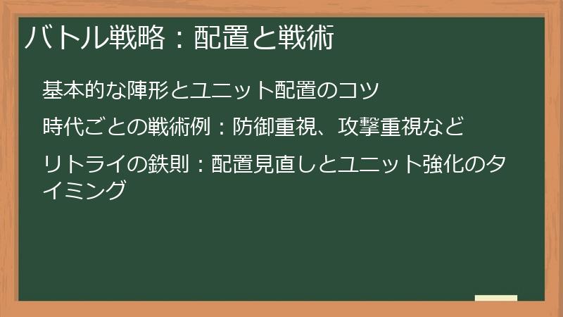 バトル戦略：配置と戦術