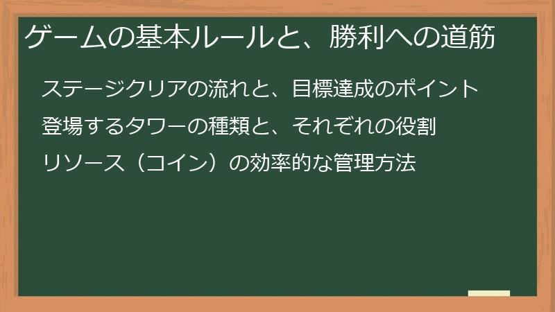 ゲームの基本ルールと、勝利への道筋