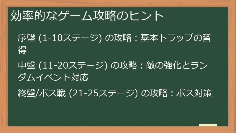 効率的なゲーム攻略のヒント
