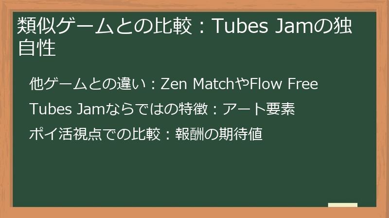 類似ゲームとの比較：Tubes Jamの独自性