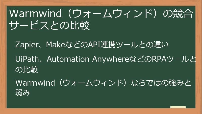 Warmwind（ウォームウィンド）の競合サービスとの比較
