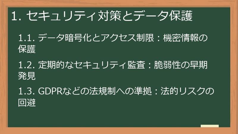 1. セキュリティ対策とデータ保護