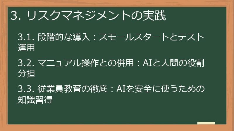 3. リスクマネジメントの実践