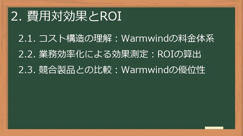 2. 費用対効果とROI
