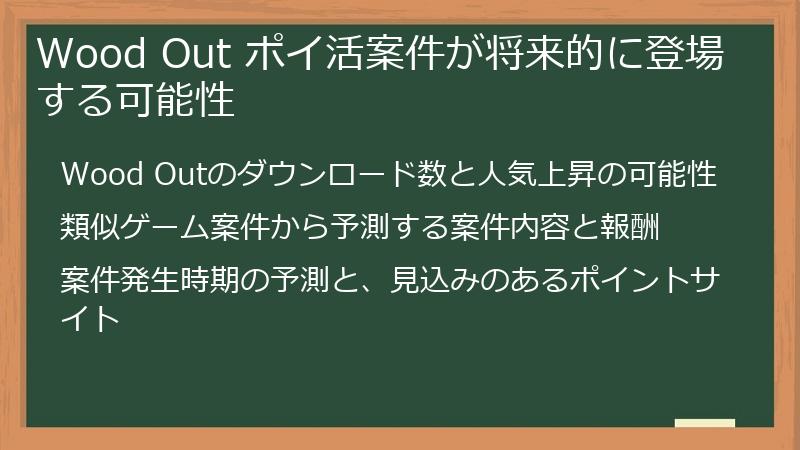 Wood Out ポイ活案件が将来的に登場する可能性