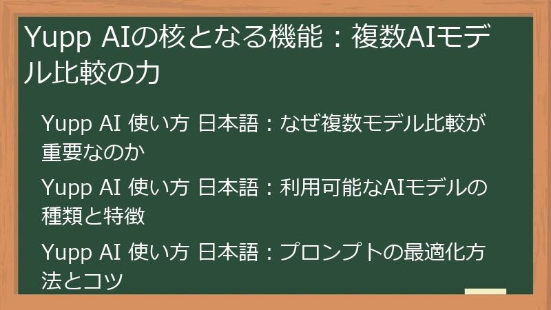 Yupp AIの核となる機能：複数AIモデル比較の力