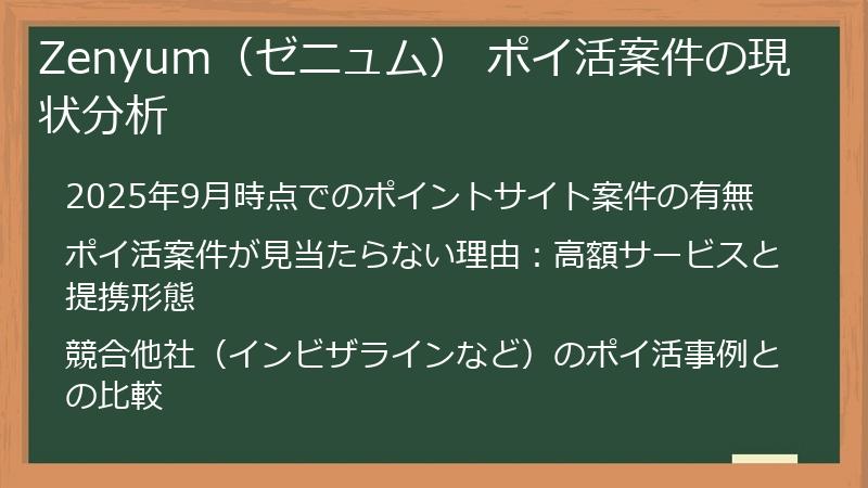 Zenyum（ゼニュム） ポイ活案件の現状分析