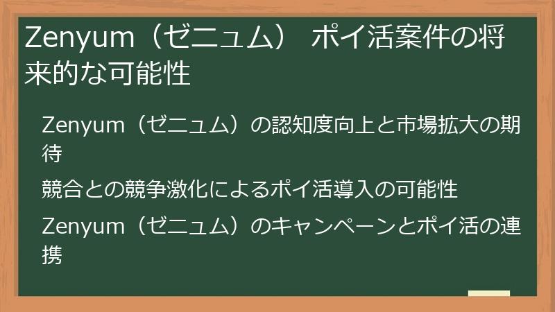Zenyum（ゼニュム） ポイ活案件の将来的な可能性
