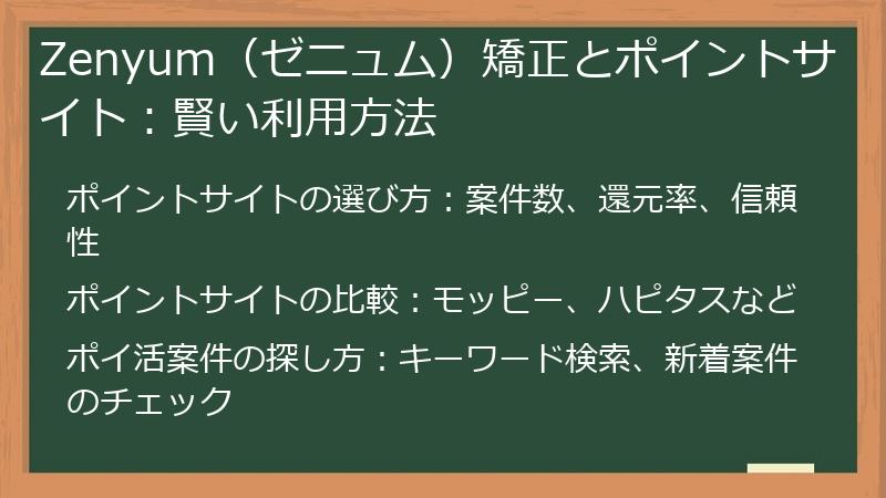 Zenyum（ゼニュム）矯正とポイントサイト：賢い利用方法