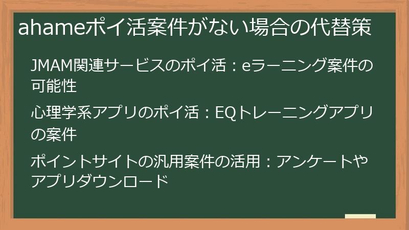 ahameポイ活案件がない場合の代替策