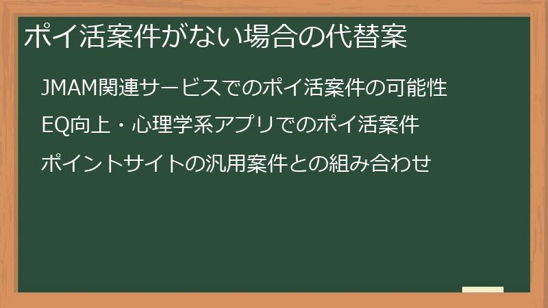 ポイ活案件がない場合の代替案