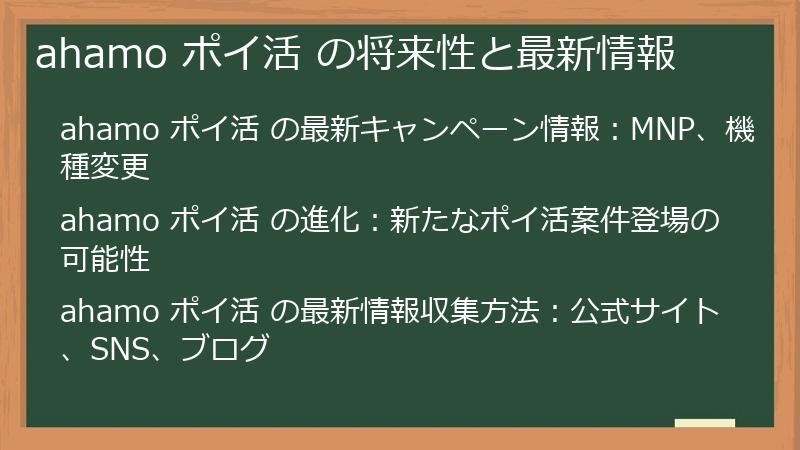 ahamo ポイ活 の将来性と最新情報