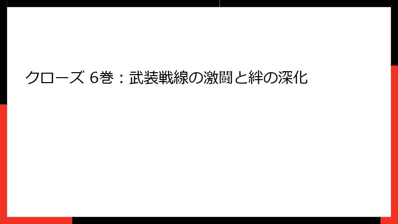 クローズ 6巻：武装戦線の激闘と絆の深化