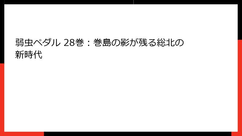 弱虫ペダル 28巻:巻島の影が残る総北の新時代