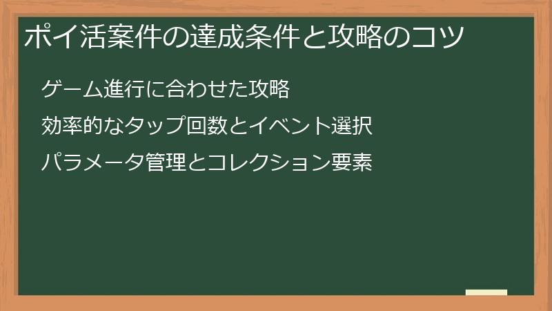 ポイ活案件の達成条件と攻略のコツ