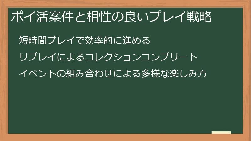 ポイ活案件と相性の良いプレイ戦略