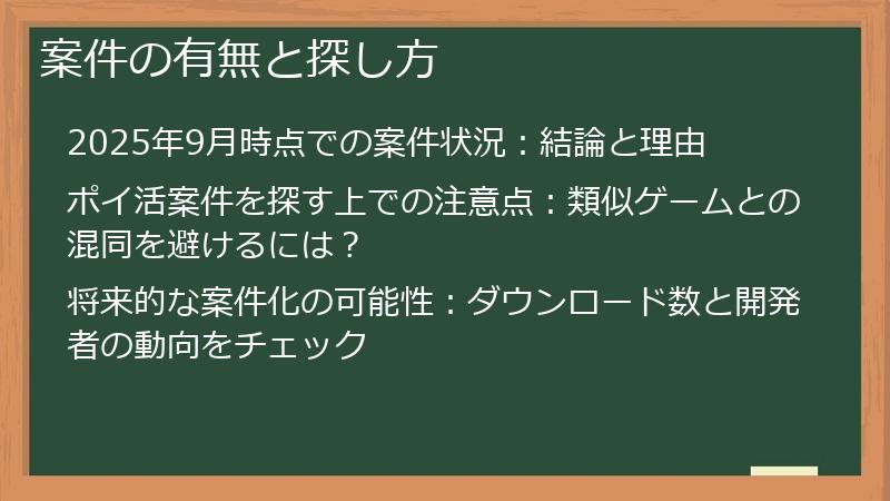 案件の有無と探し方