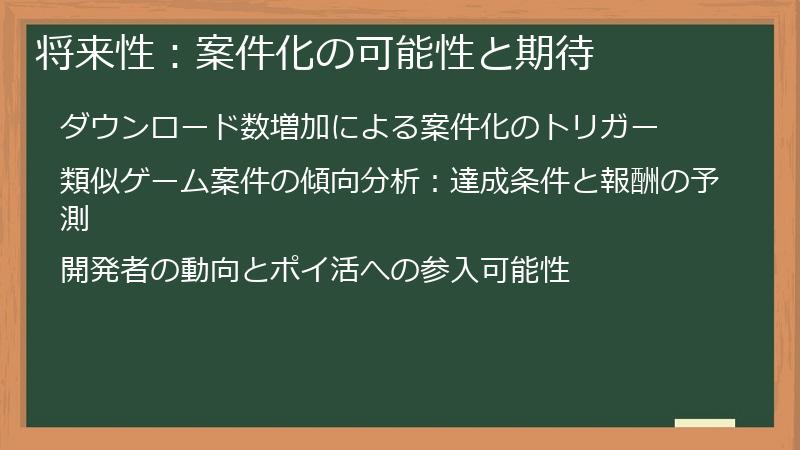将来性：案件化の可能性と期待