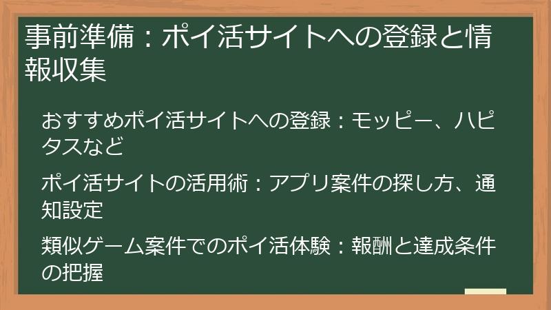 事前準備：ポイ活サイトへの登録と情報収集