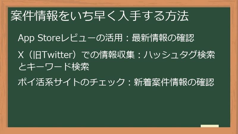 案件情報をいち早く入手する方法