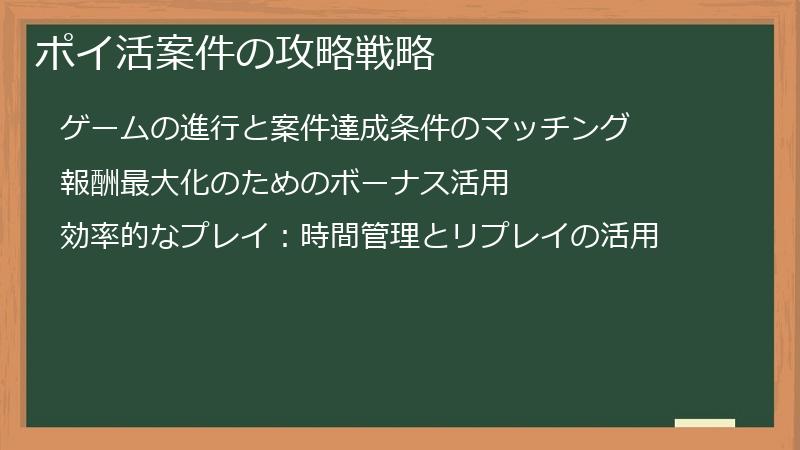 ポイ活案件の攻略戦略