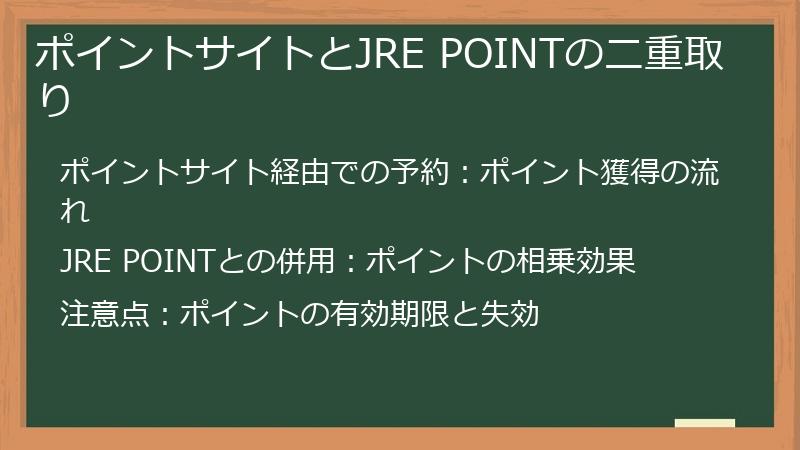 ポイントサイトとJRE POINTの二重取り