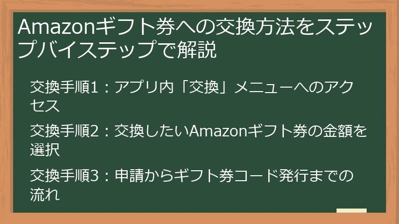 Amazonギフト券への交換方法をステップバイステップで解説