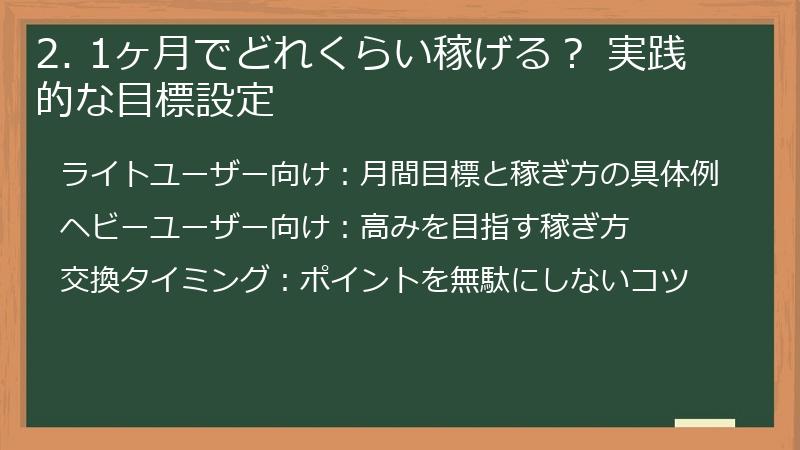 2. 1ヶ月でどれくらい稼げる？ 実践的な目標設定