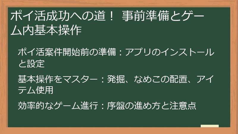 ポイ活成功への道！ 事前準備とゲーム内基本操作