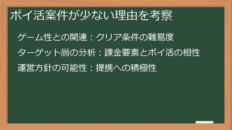 ポイ活案件が少ない理由を考察