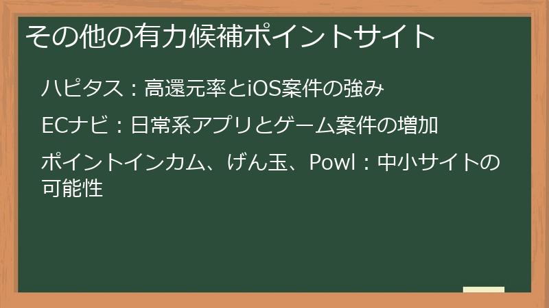 その他の有力候補ポイントサイト