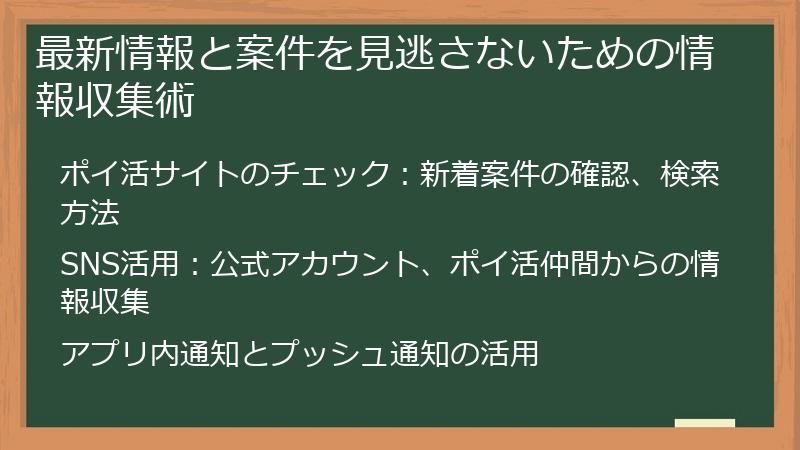 最新情報と案件を見逃さないための情報収集術